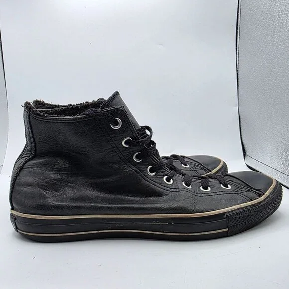 Converse All Star Leather Hi Top Mens Size 11 Black Casual Sneakers Athletic - Picture 13 of 15